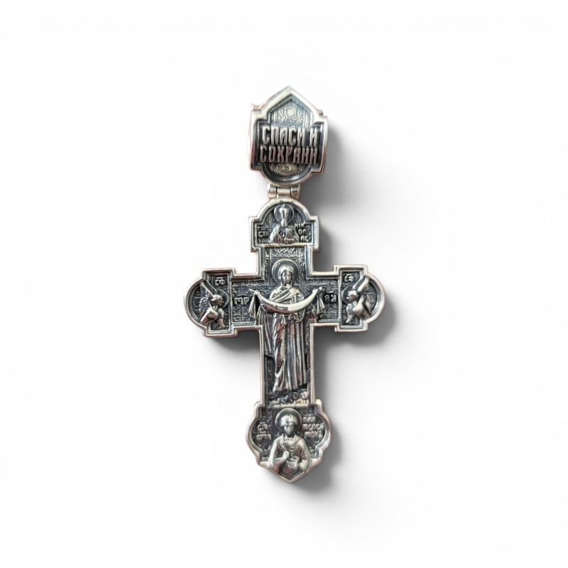 Russisches orthodoxes Silberkreuz3 Настоящее русское серебро крестик Спаси и Сохрани бесплатная доставка Германия3