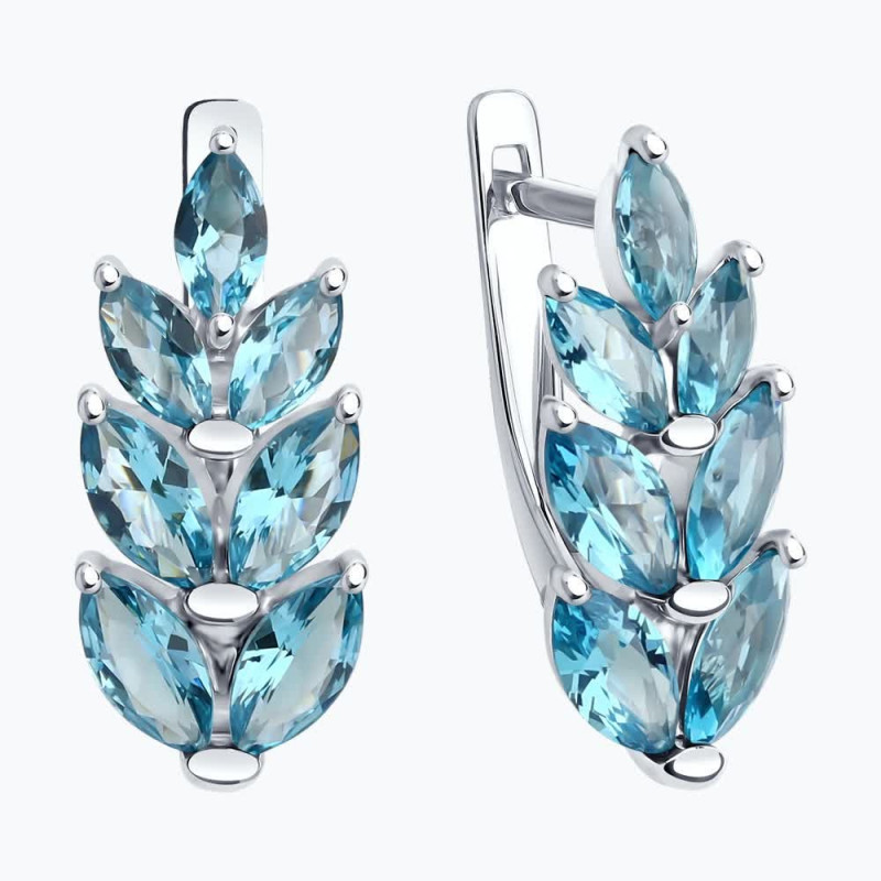 Topas Ohrringe mit Zirkonia aus russischem 925 Silber ORs920253991