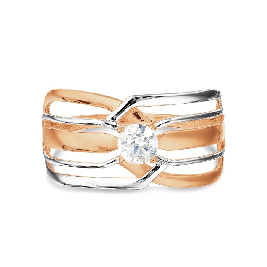 Damen Ring mit Zirkonia | 585 Rotgold - Foto №1 Damen Ring mit Zirkonia | 585 Rotgold - Foto №1