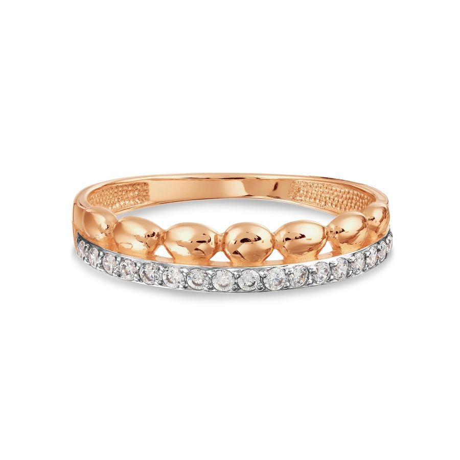 Damen Ring mit Zirkonia | 585 Rotgold - Foto №1 Damen Ring mit Zirkonia | 585 Rotgold - Foto №1