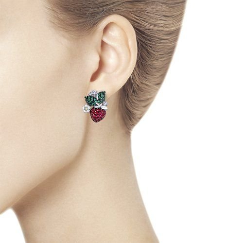 Ohrringe "Erdbeeren" 925 Silber - Foto №2