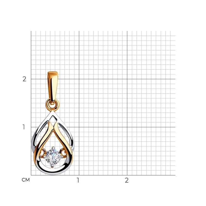 Kettenanhänger mit Zirkonia | 585 Rotgold - Foto №1