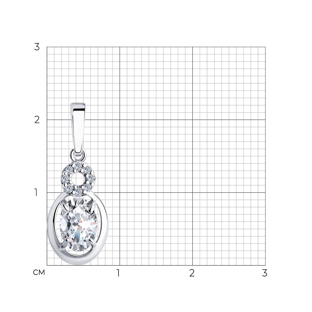 94032166 - Подвеска из серебра с фианитами - Фото №2 94032166 - Подвеска из серебра с фианитами - Фото №2