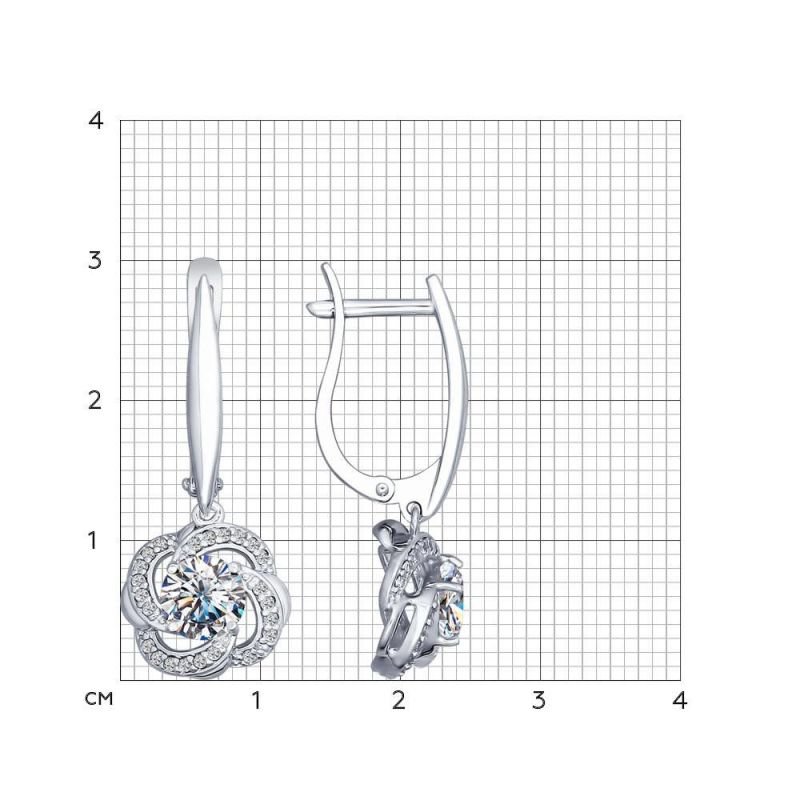 Ohrringe 925 Silber mit Zirkonias und Zirkonia - Foto №1