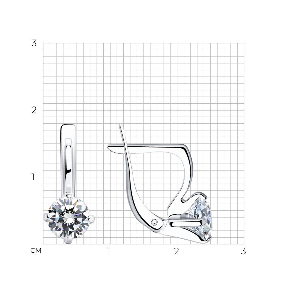 Ohrringe 925 Silber mit Zirkonia - Foto №1 Ohrringe 925 Silber mit Zirkonia - Foto №1