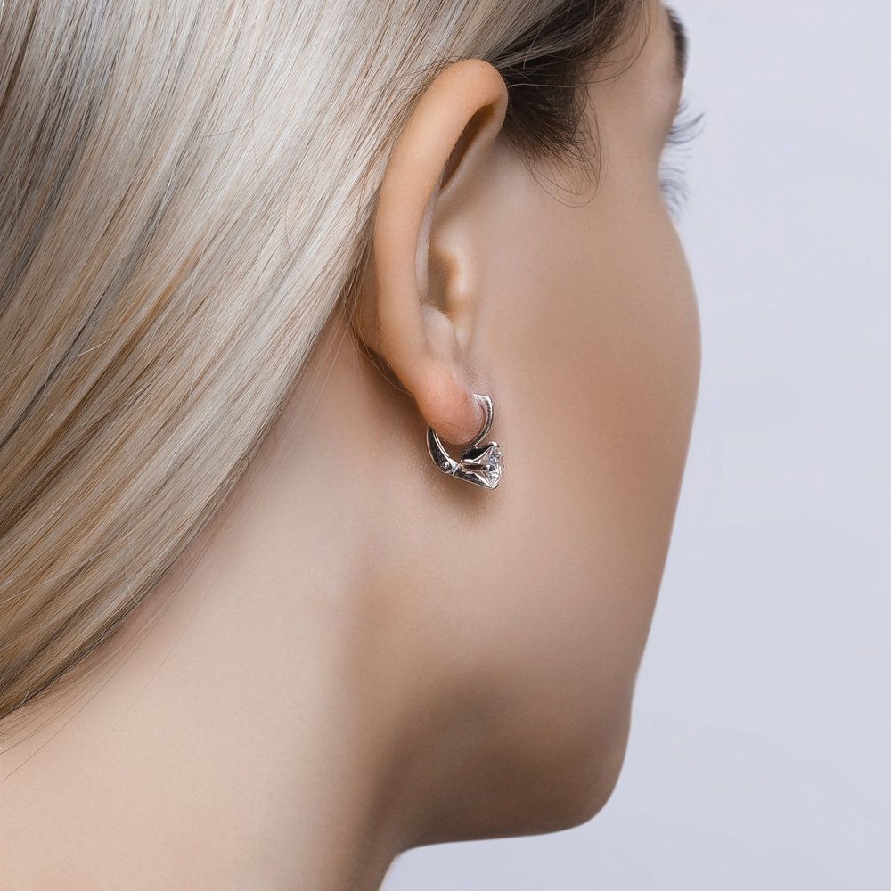 Ohrringe 925 Silber mit Zirkonia - Foto №3 Ohrringe 925 Silber mit Zirkonia - Foto №3