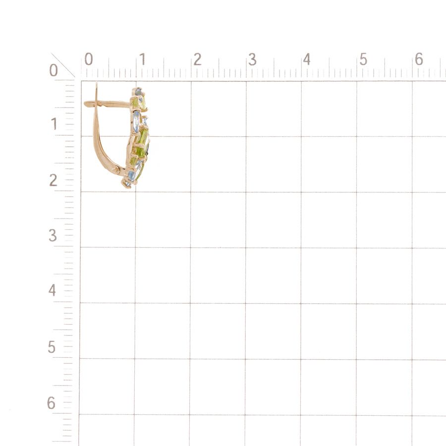 Серьги с топазами и хризолитами - Фото №1 Серьги с топазами и хризолитами - Фото №1
