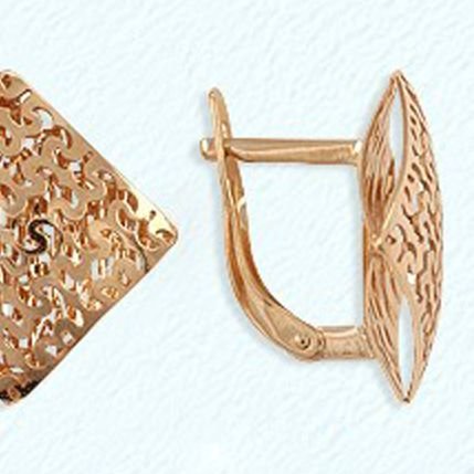 Damen Ohrringe 585 Rotgold Filigran - Foto №1