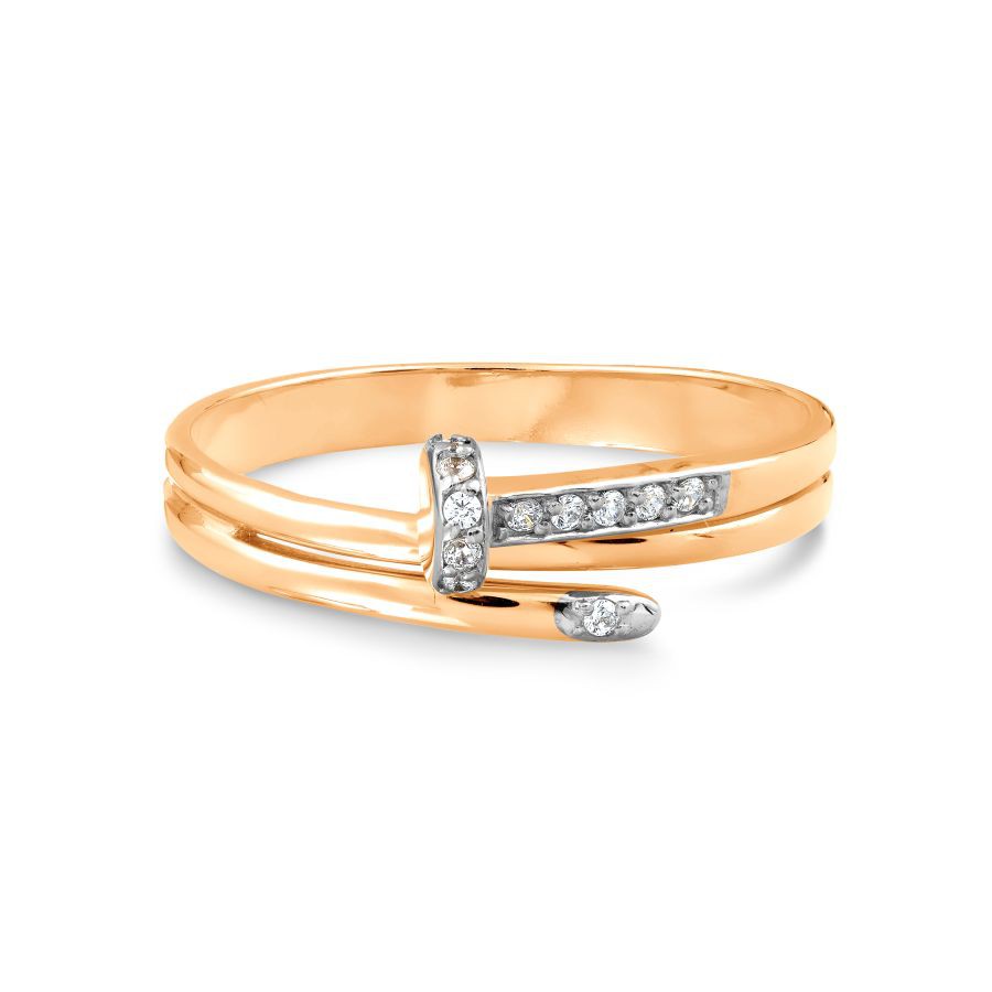 Damen Ring mit Zirkonia | 585 Rotgold - Foto №1 Damen Ring mit Zirkonia | 585 Rotgold - Foto №1