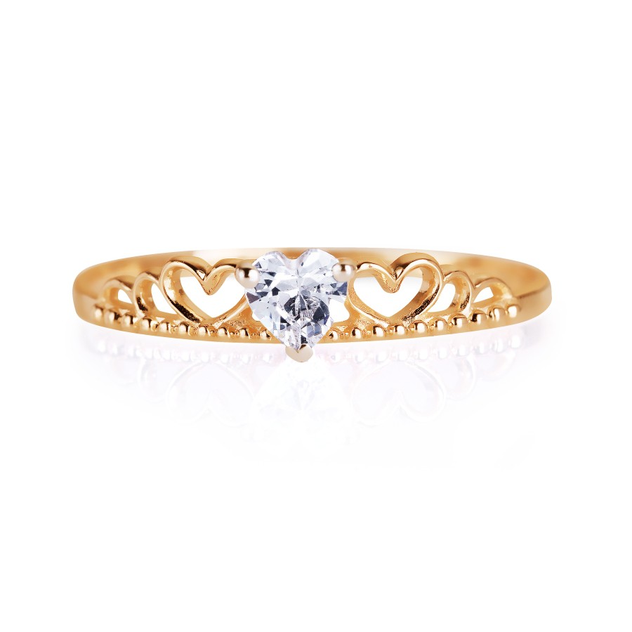 Damen Ring "KRONE" 585 Rotgold mit Zirkonia - Foto №1 Damen Ring "KRONE" 585 Rotgold mit Zirkonia - Foto №1