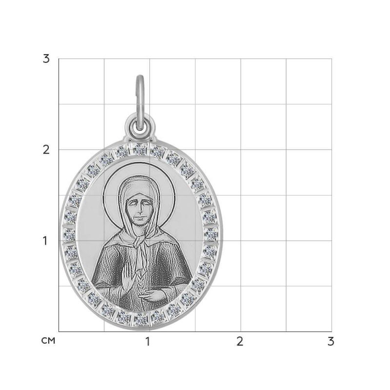 Ikone "Matrona Moskauer" 925 Silber mit Zirkonia - Foto №1 Ikone "Matrona Moskauer" 925 Silber mit Zirkonia - Foto №1