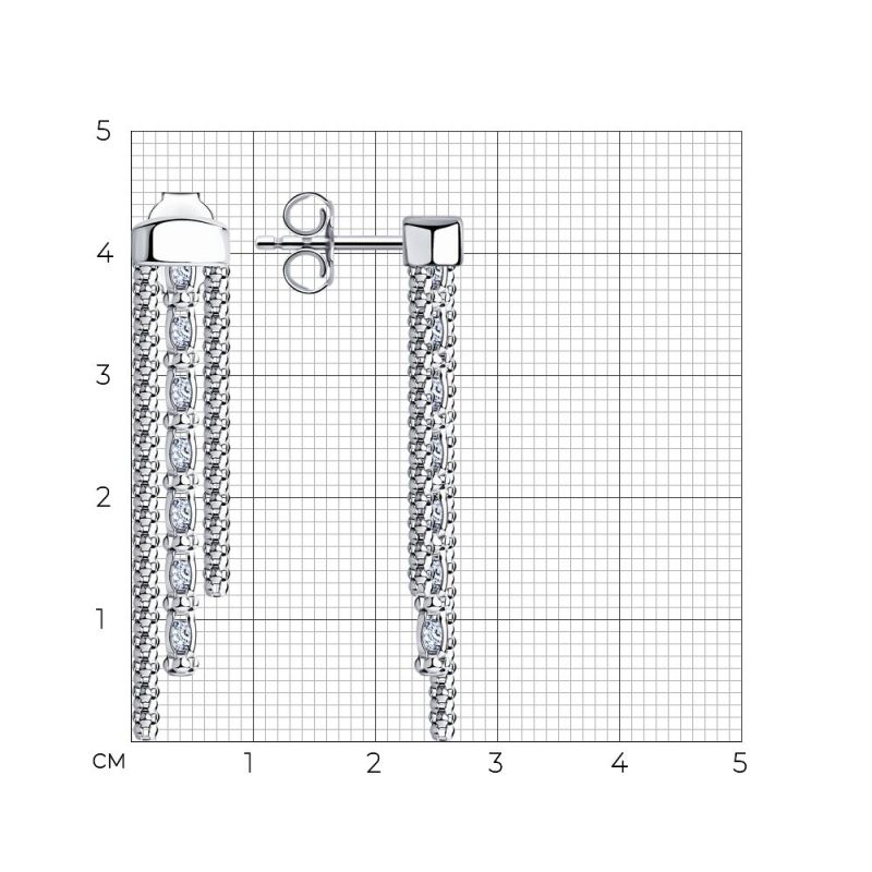 Paar Ohrstecker 925 Silber Ohrhänger mit Zirkonia - Foto №1