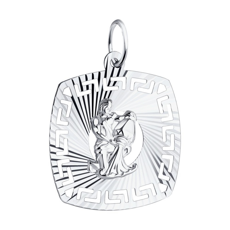 925 Silber⎪Anhänger "Sternzeichen Wassermann" Diamantiert - Foto №2