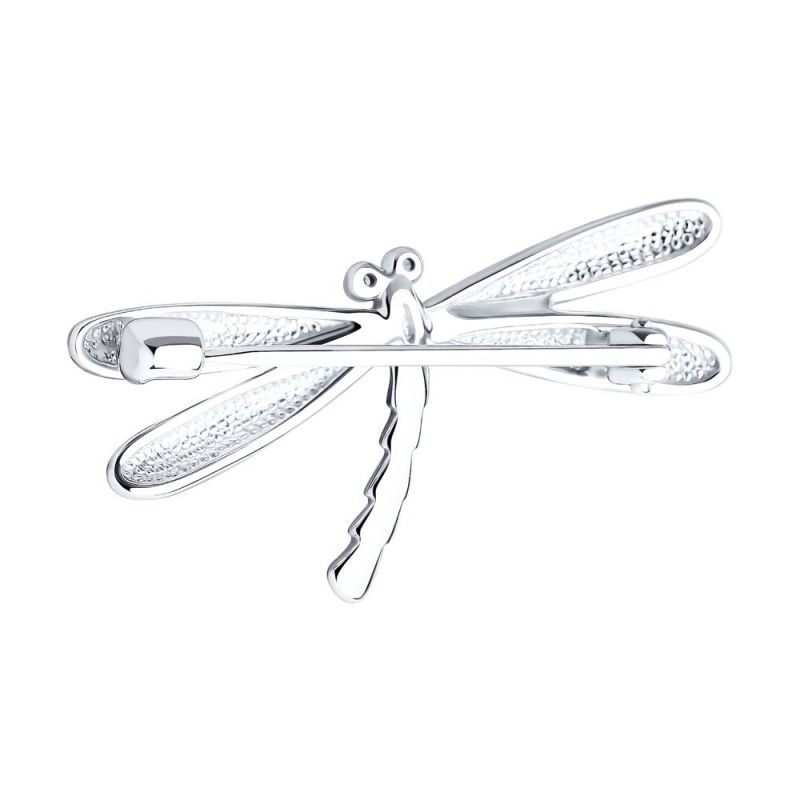 Brosche Libelle mit Zirkonia - 925 Silber - Foto №2
