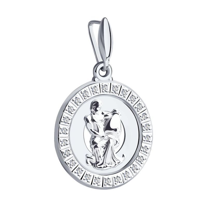 Anhänger "Sternzeichen Wassermann" - 925 Silber - Zirkonia - Foto №1