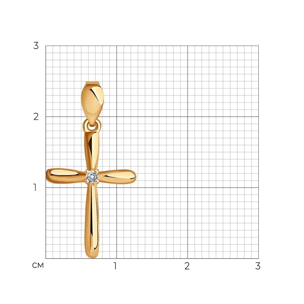 Kreuzanhänger mit Zirkonia 585 Rotgold Ketten Anhänger - Foto №2 Kreuzanhänger mit Zirkonia 585 Rotgold Ketten Anhänger - Foto №2