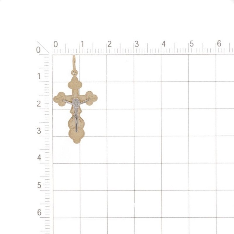 Kreuz 585 Rotgold Taufkreuz Bicolor - Foto №1