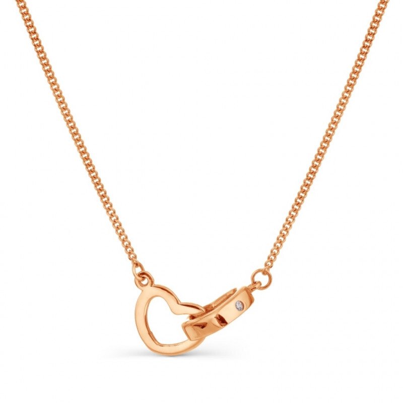 Halskette "Herz" Kette mit Zirkonia 585 Rotgold - Foto №1