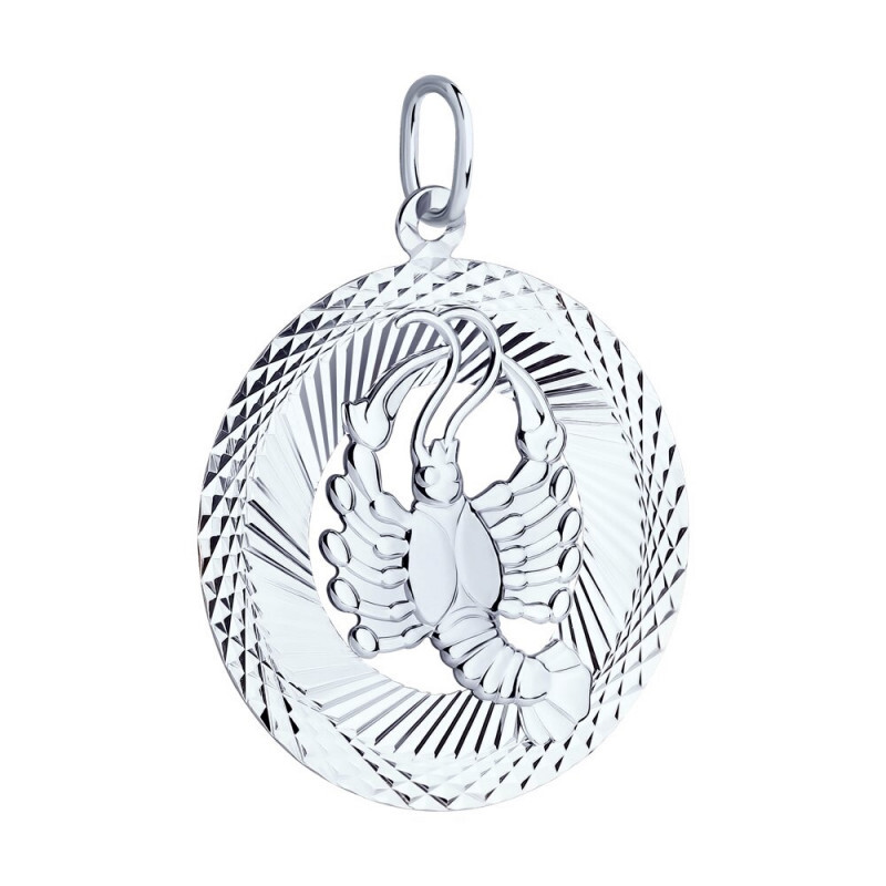 Серебряная подвеска знак зодиака Рак - Фото №1 Серебряная подвеска знак зодиака Рак - Фото №1