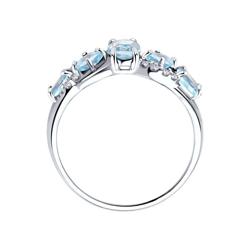 Damen Ring 925 Silber Topas und Zirkonia - Foto №1