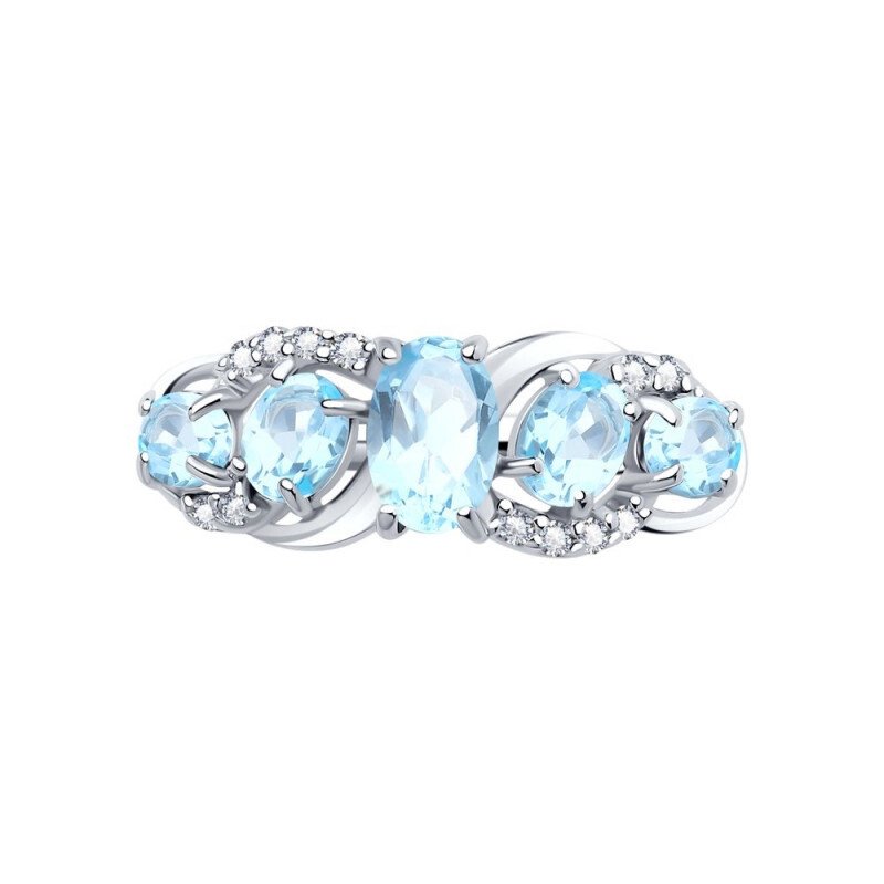 Damen Ring 925 Silber Topas und Zirkonia - Foto №2