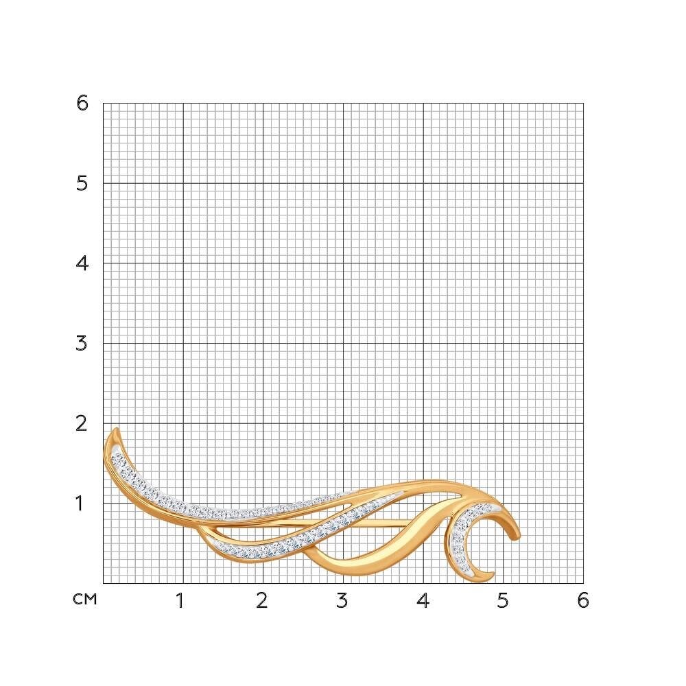 Brosche mit Zirkonia 925 Silber vergoldet - Anstecknadel - Foto №2 Brosche mit Zirkonia 925 Silber vergoldet - Anstecknadel - Foto №2