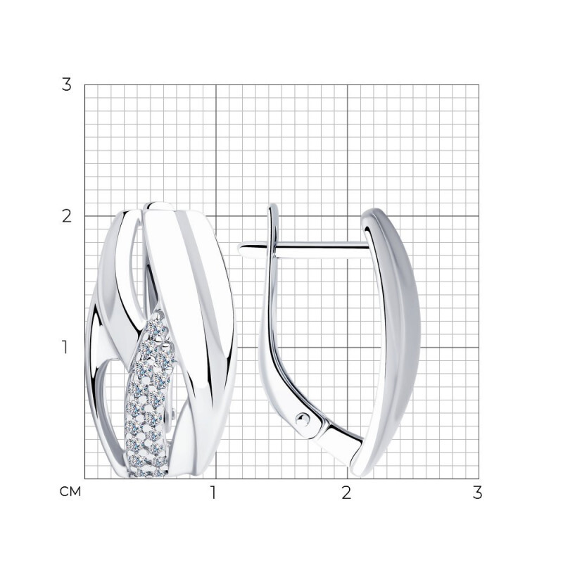 Damen Ohrringe 925 Silber Zirkonia - Foto №1