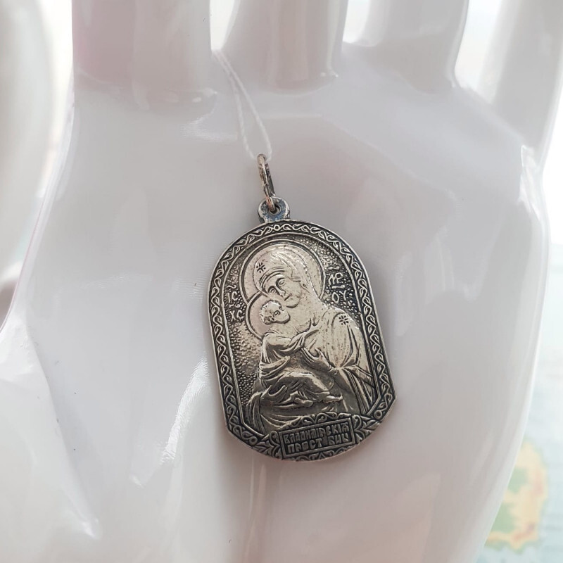 Иконка "Владимирская" из русского серебра 925 пробы - Фото №2