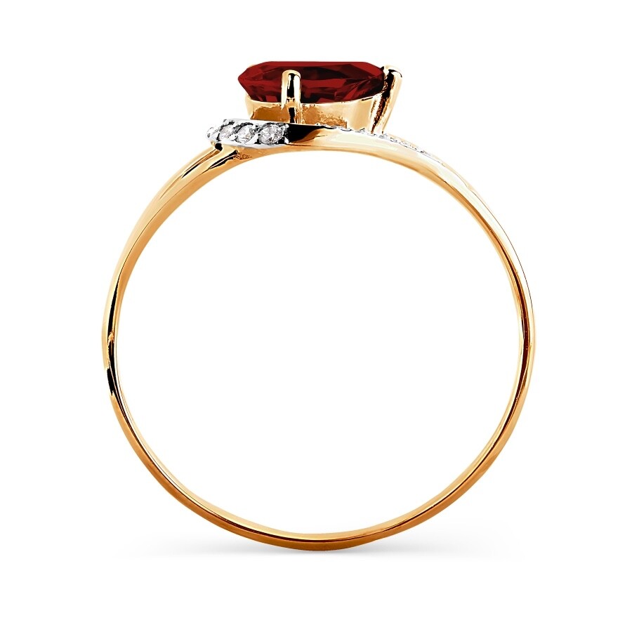 Damen Ring 585 Rotgold Granat und Zirkonia - Foto №2 Damen Ring 585 Rotgold Granat und Zirkonia - Foto №2