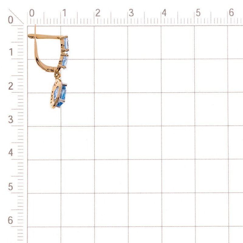 Damen Ohrringe 585 Rotgold Citrin Zirkonia - Foto №1