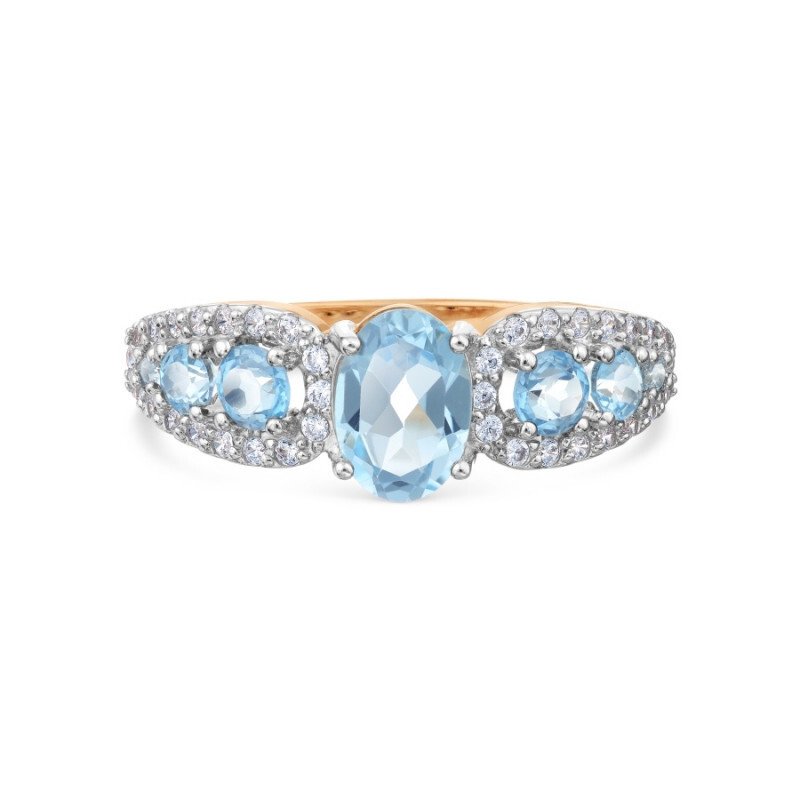 Damen Ring 585 Rotgold Topas Zirkonia - Foto №1