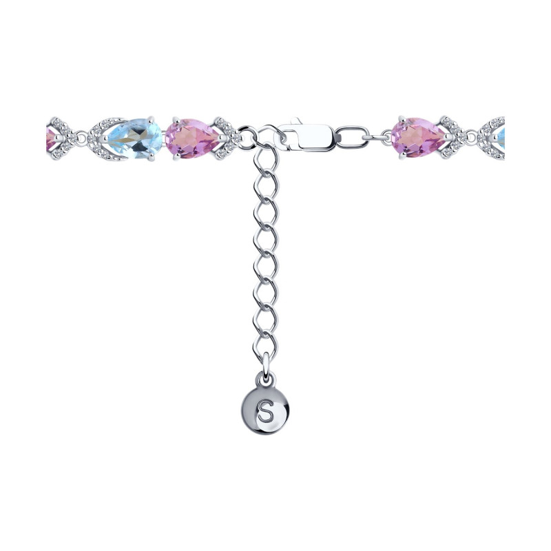 Armband mit Natursteine 925 Silber Topas Amethyst - Foto №1 Armband mit Natursteine 925 Silber Topas Amethyst - Foto №1