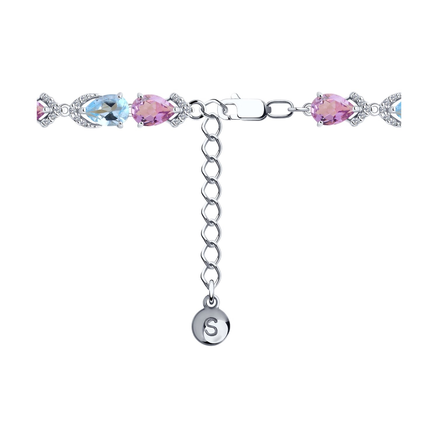Armband mit Natursteine 925 Silber Topas Amethyst - Foto №1 Armband mit Natursteine 925 Silber Topas Amethyst - Foto №1
