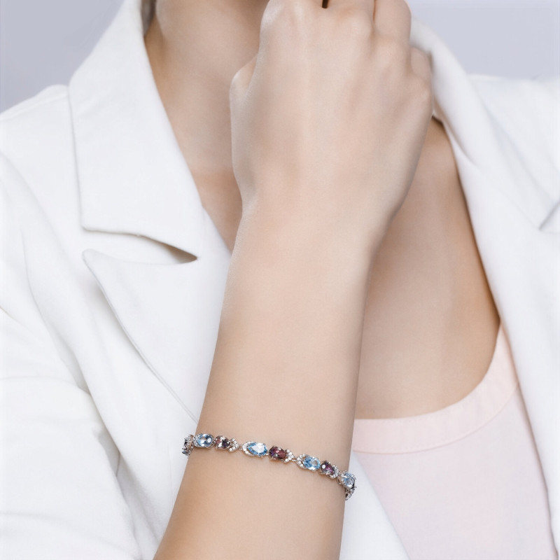 Armband mit Natursteine 925 Silber Topas Amethyst - Foto №3 Armband mit Natursteine 925 Silber Topas Amethyst - Foto №3