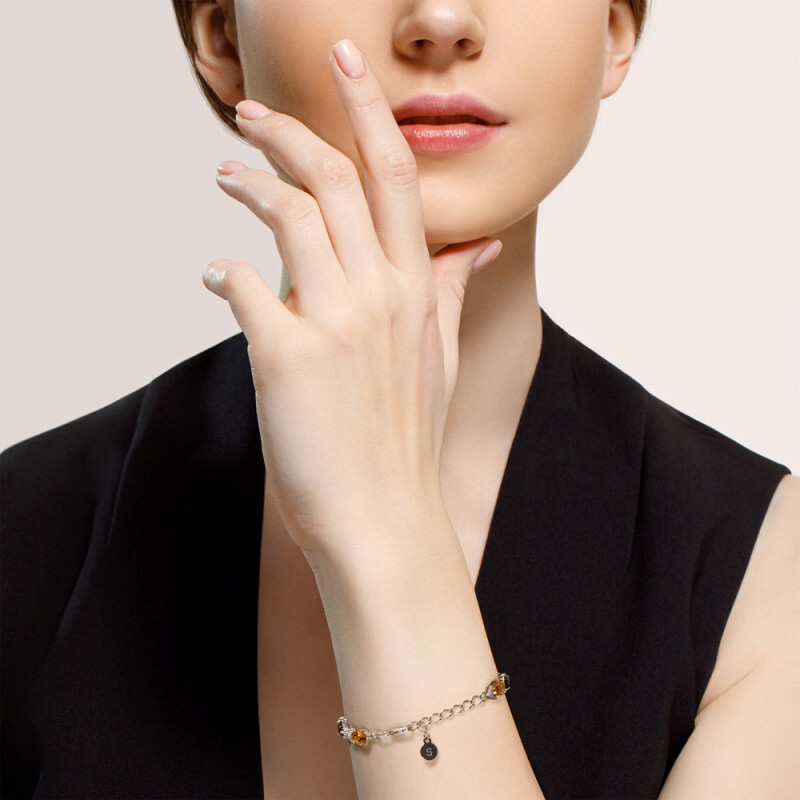 Браслет из серебра с раухтопазами и цитринами - Фото №3