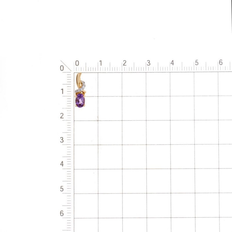 Подвеска из золота аметист фианит - Фото №2
