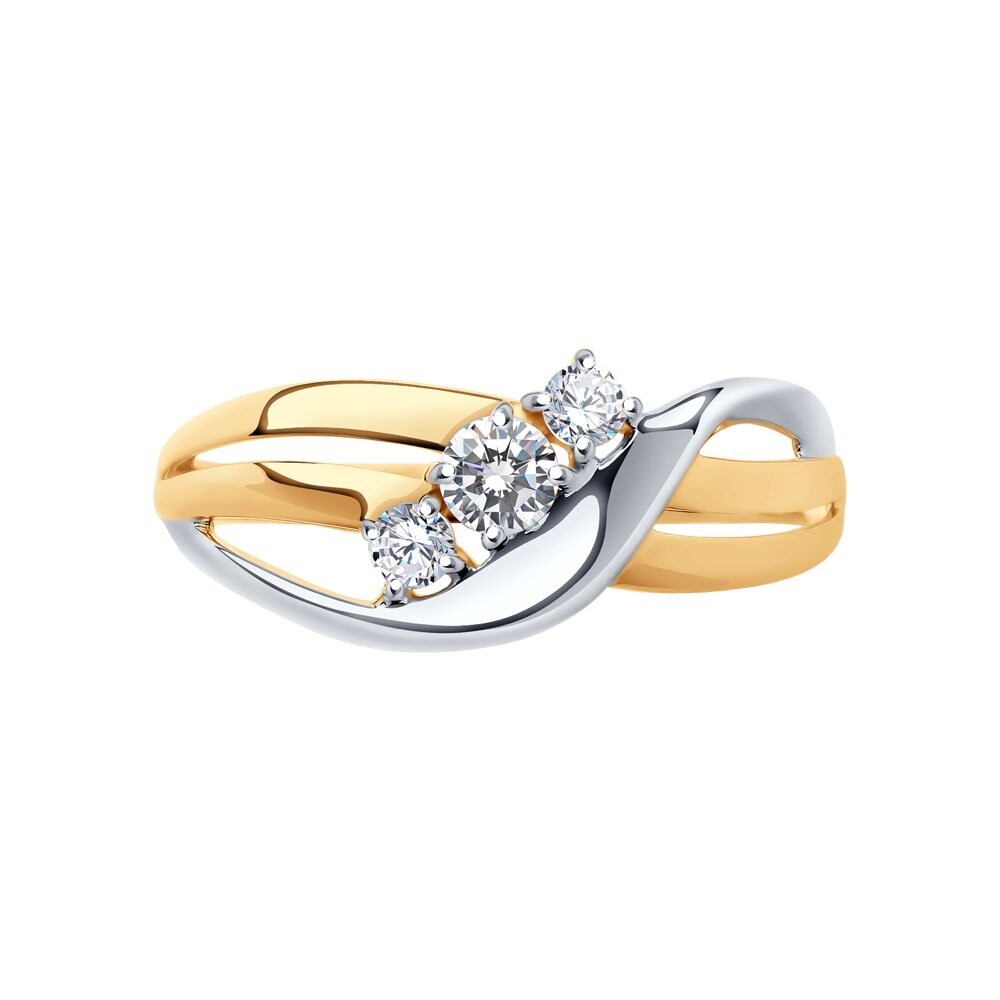 Damen Ring 585 Rotgold Zirkonia Fingerring Bicolor - Foto №1 Damen Ring 585 Rotgold Zirkonia Fingerring Bicolor - Foto №1