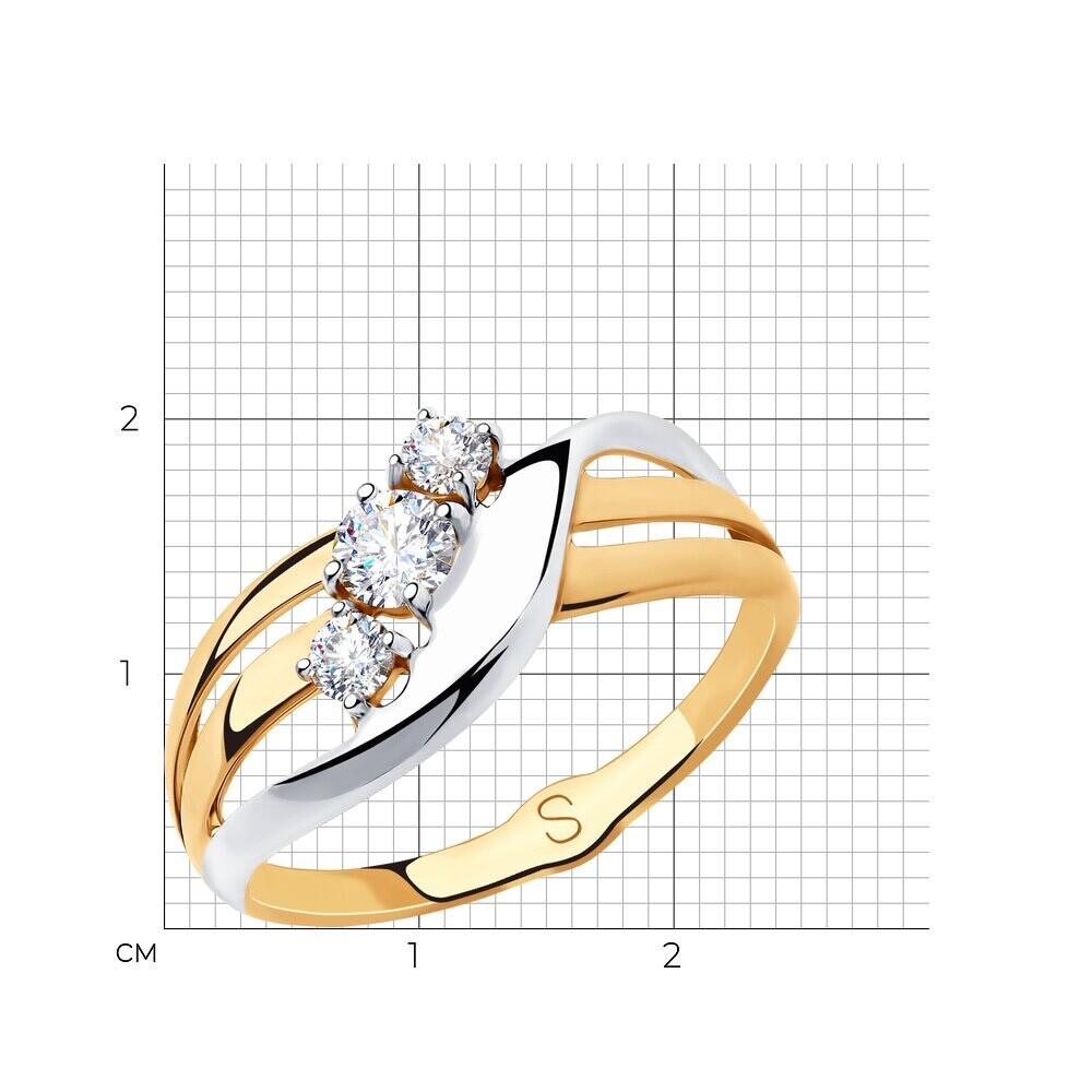 Damen Ring 585 Rotgold Zirkonia Fingerring Bicolor - Foto №2 Damen Ring 585 Rotgold Zirkonia Fingerring Bicolor - Foto №2