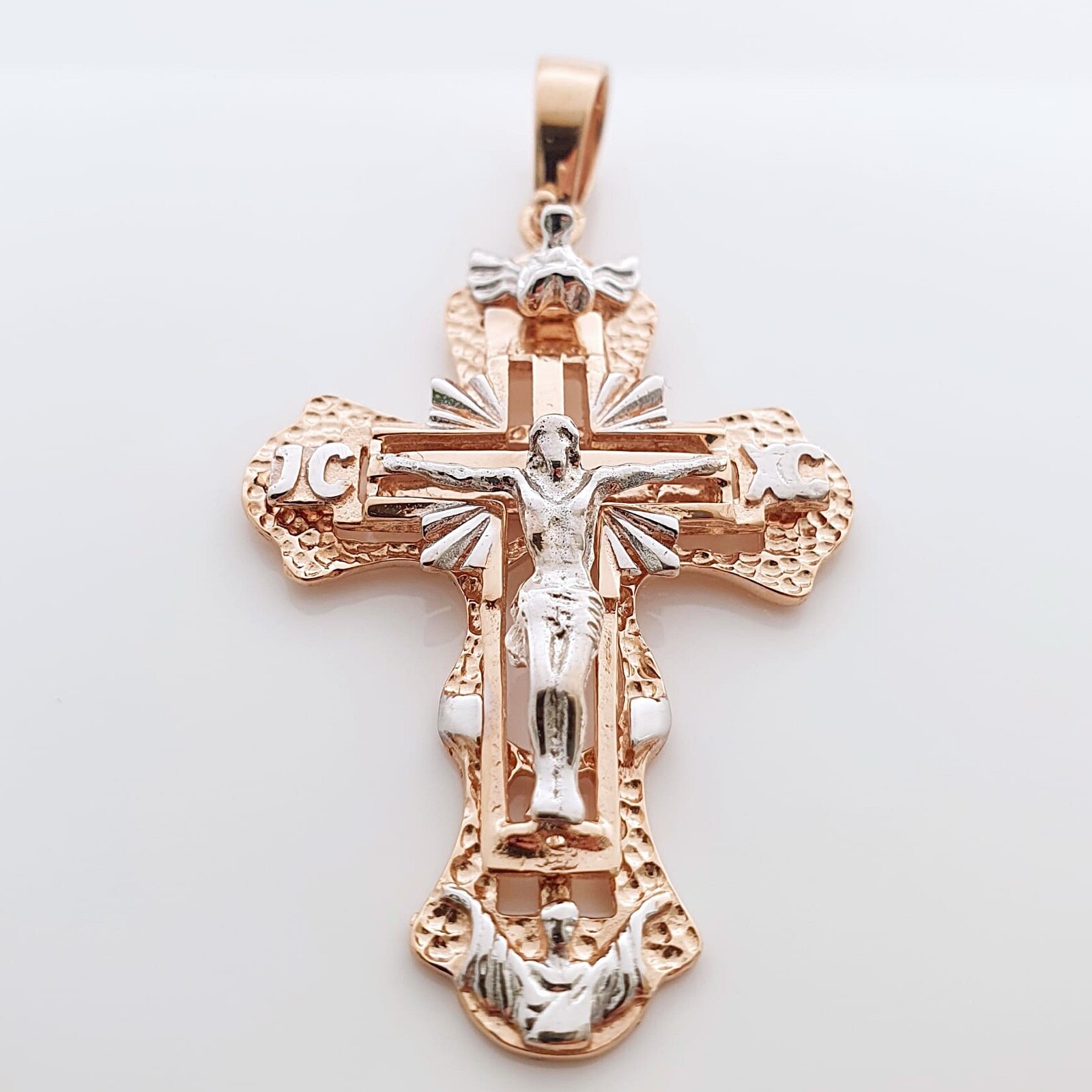 Kreuz 585 Rotgold Weißgold Bicolor - Foto №1 Kreuz 585 Rotgold Weißgold Bicolor - Foto №1