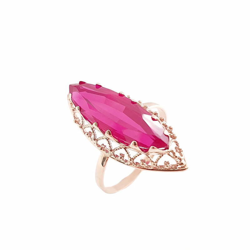 Damen Ring 585 Rotgold Rubin - Foto №1