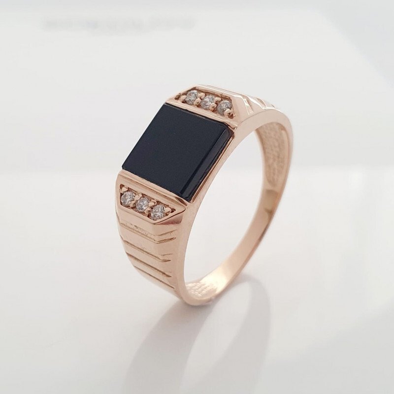 Herren Ring 585 Rotgold mit Zirkonia - Foto №2