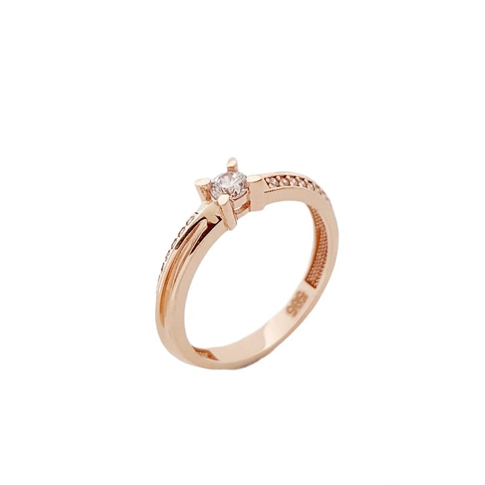 Damen Ring 585 Rotgold Zirkonia Verlobungsring - Foto №1 Damen Ring 585 Rotgold Zirkonia Verlobungsring - Foto №1