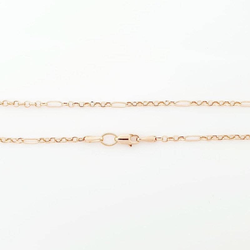 Kette 585 Rotgold Halskette Figaro Erbsen - Foto №1