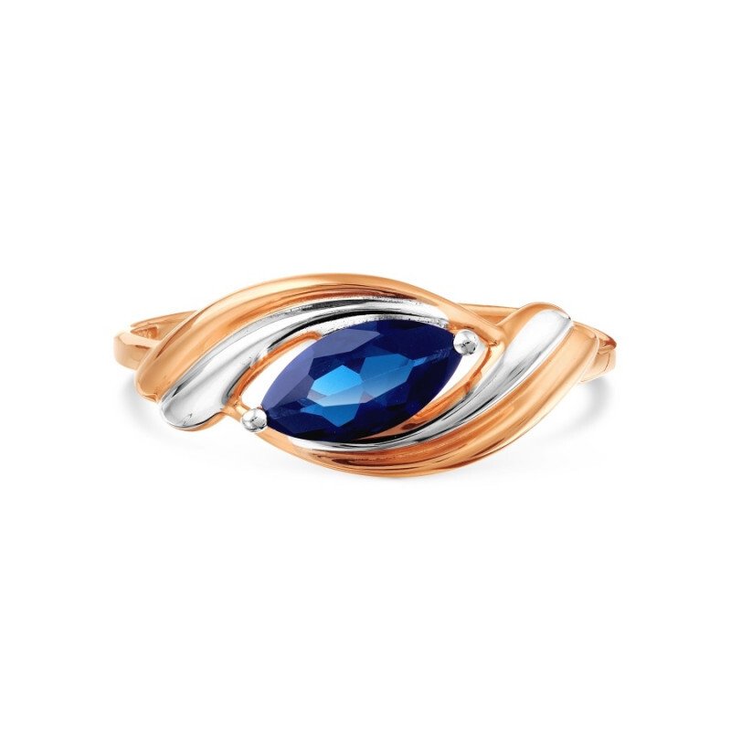 Damen Ring 585 Rotgold Saphir Bicolor - Foto №1