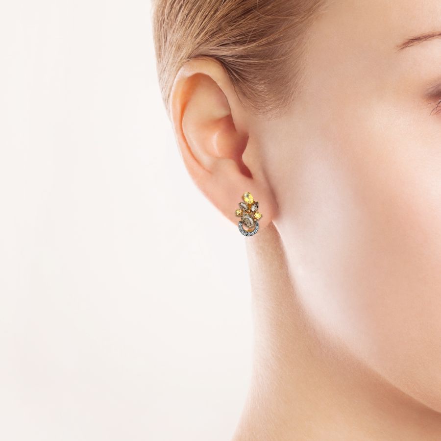 Damen Ohrringe 585 Rotgold mit Rauchtopase Citrin Zirkonia Steine - Foto №1 Damen Ohrringe 585 Rotgold mit Rauchtopase Citrin Zirkonia Steine - Foto №1