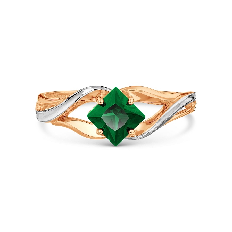 Damen Ring 585 Rotgold Smaragd Bicolor - Foto №1 Damen Ring 585 Rotgold Smaragd Bicolor - Foto №1