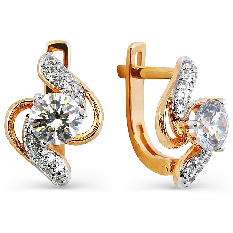 Ohrringe mit Zirconia PREMIUM - Foto №1 Ohrringe mit Zirconia PREMIUM - Foto №1