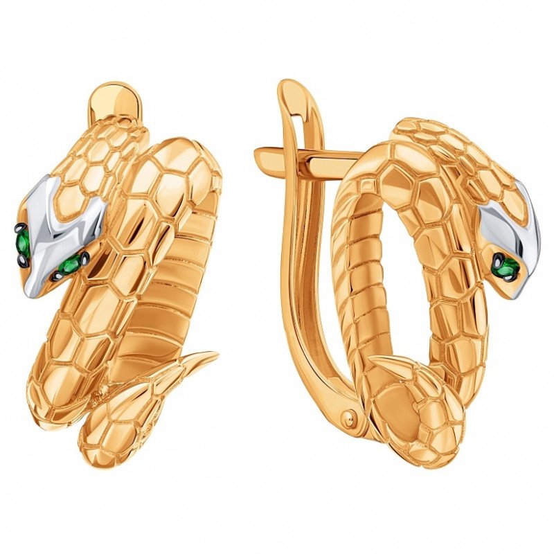 Ohrringe 585 Rotgold mit Zirkonia - Foto №1