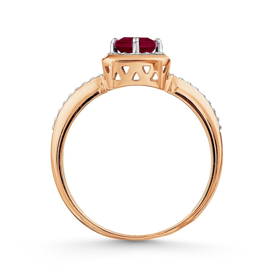 Damen Ring 585 Rotgold Rubin syn Brillanten - Foto №2 Damen Ring 585 Rotgold Rubin syn Brillanten - Foto №2