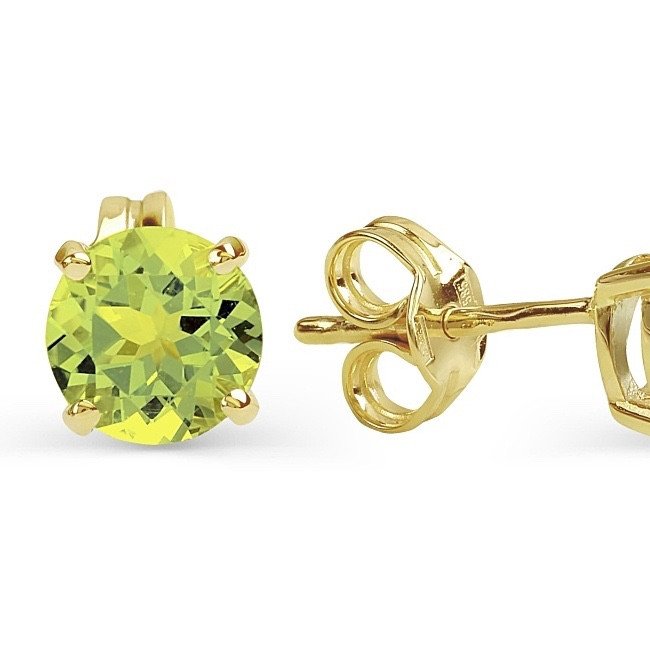 Paar Ohrstecker 585 Gelbgold Peridot - Foto №1